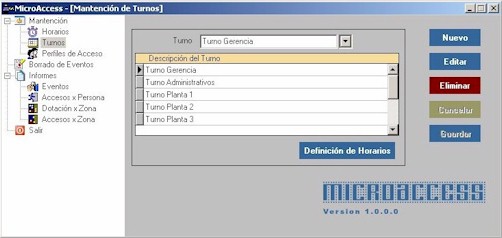 MicroAccess Programa para la gestin de equipos control de acceso.