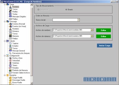 MicroComm Programa de configuracin y descarga